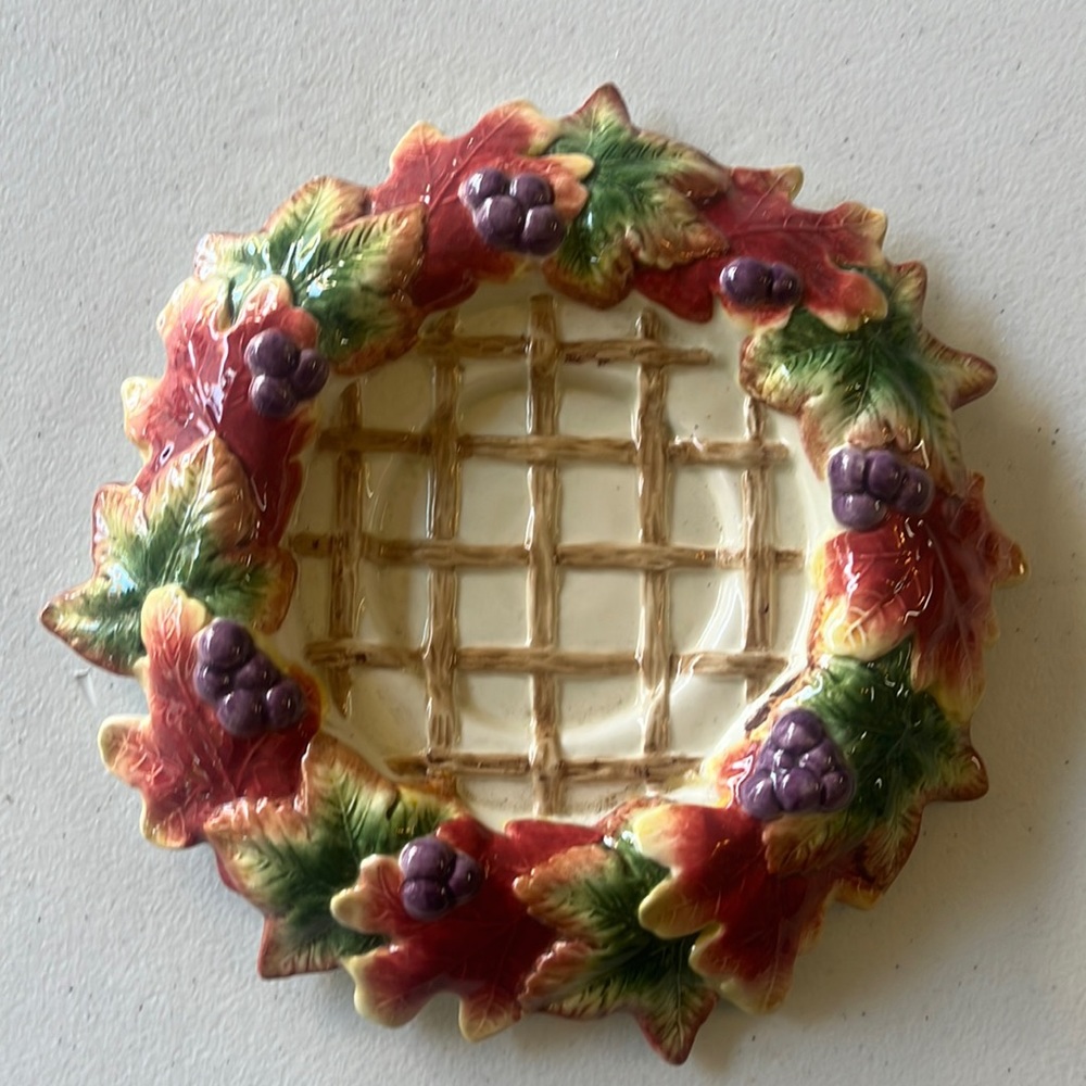 Fitz and Floyd fall candle plate.